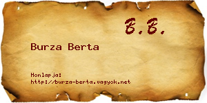 Burza Berta névjegykártya